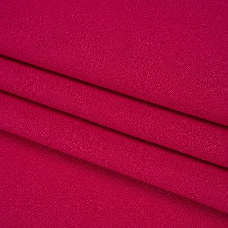 Stretch Polyester Crepe - Deep Pink - Designer Deadstock