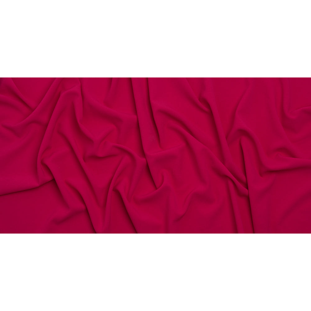 Stretch Polyester Crepe - Deep Pink - Designer Deadstock