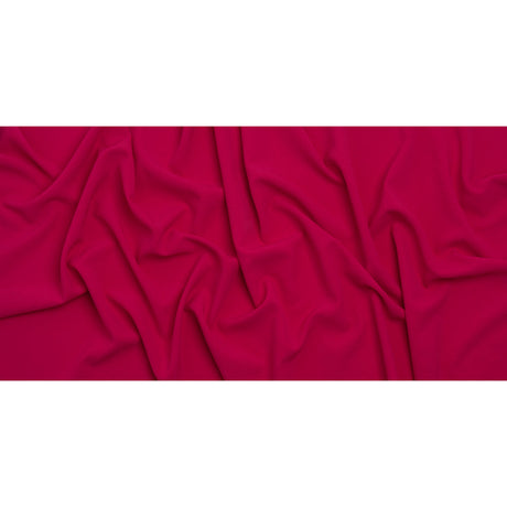 Stretch Polyester Crepe - Deep Pink - Designer Deadstock