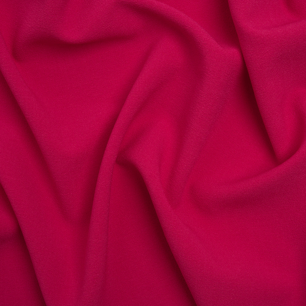 Stretch Polyester Crepe - Deep Pink - Designer Deadstock