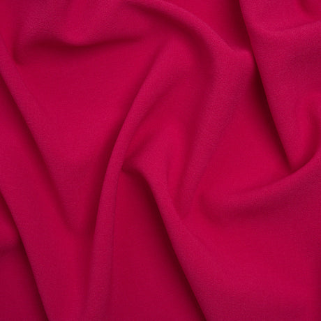 Stretch Polyester Crepe - Deep Pink - Designer Deadstock