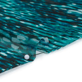 Polyester Stretch Mesh Print - Black and Teal Striations - Designer Deadstock