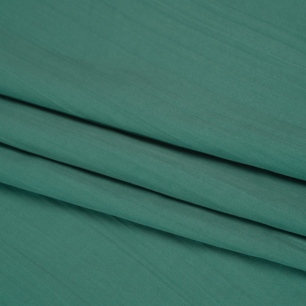 Crinkled Lightweight Polyester Satin - Sea Glass Green - Designer Deadstock