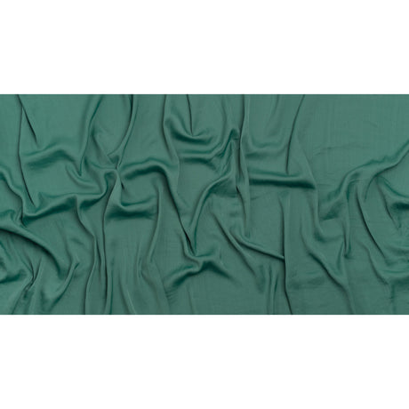 Crinkled Lightweight Polyester Satin - Sea Glass Green - Designer Deadstock