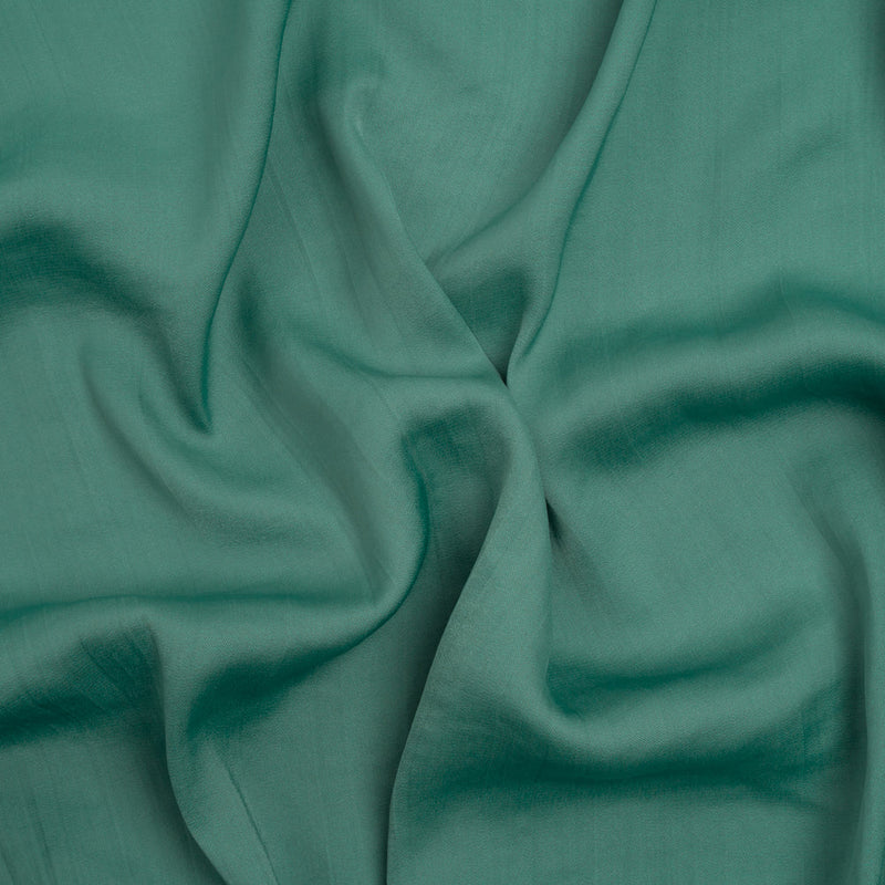Crinkled Lightweight Polyester Satin - Sea Glass Green - Designer Deadstock