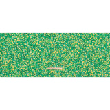 Puckered Polyester Crepe - Kelly Green and Yellow Floral - Designer Deadstock