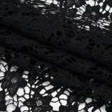 Guipure Lace with Finished Edges - Black Floral - Designer Deadstock