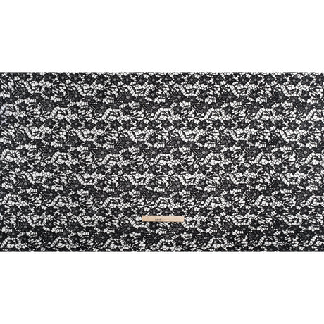 Guipure Lace with Finished Edges - Black Floral - Designer Deadstock