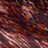 Stretch Polyester Mesh Print - Deep Magenta, Orange and White Striations - Designer Deadstock