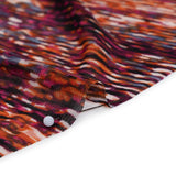 Stretch Polyester Mesh Print - Deep Magenta, Orange and White Striations - Designer Deadstock