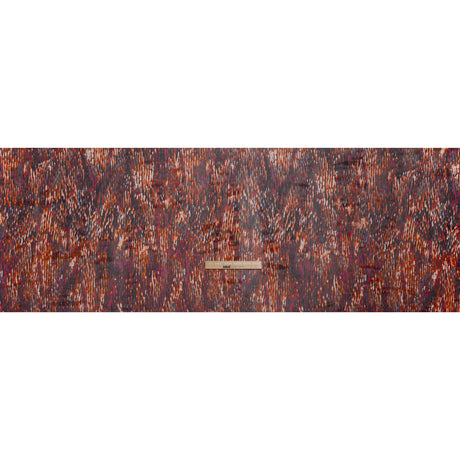 Stretch Polyester Mesh Print - Deep Magenta, Orange and White Striations - Designer Deadstock