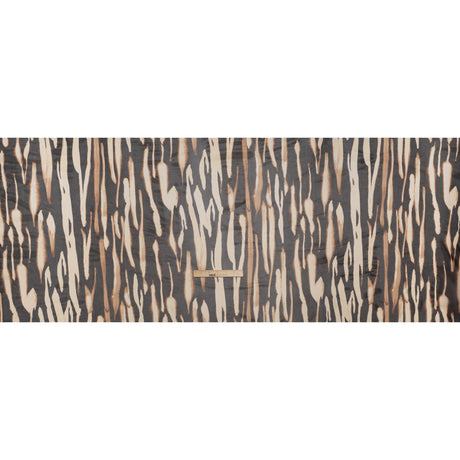 Polyester Stretch Mesh Print - Brown and Beige Painter Animal Stripes - Designer Deadstock