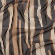 Polyester Stretch Mesh Print - Brown and Beige Painter Animal Stripes - Designer Deadstock
