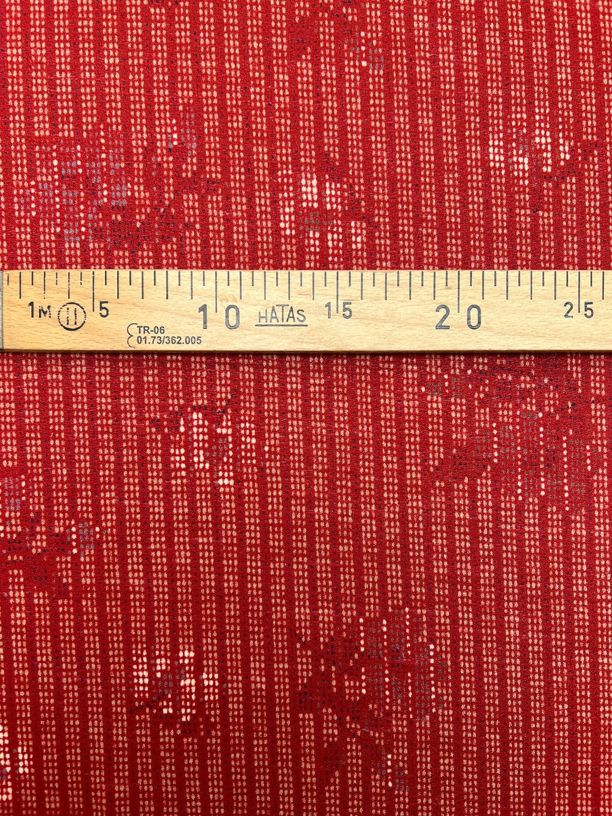 Acrylic Knitted Fabric Red Beige Printed