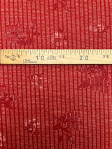 Acrylic Knitted Fabric Red Beige Printed