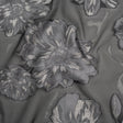 Metallic Burnout Brocade - Black, Gray and Silver Floral - Designer Deadstock