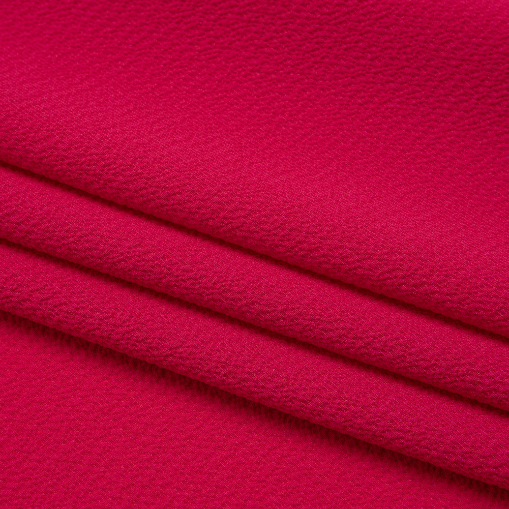 Stretch Polyester Crepe - Hot Pink - Designer Deadstock