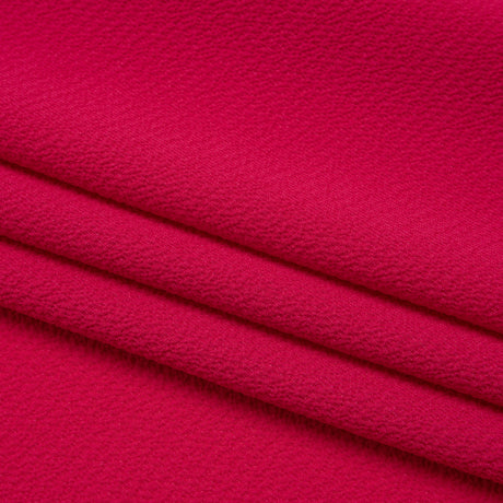 Stretch Polyester Crepe - Hot Pink - Designer Deadstock