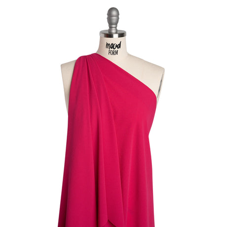 Stretch Polyester Crepe - Hot Pink - Designer Deadstock