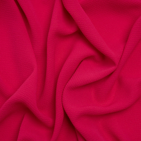 Stretch Polyester Crepe - Hot Pink - Designer Deadstock