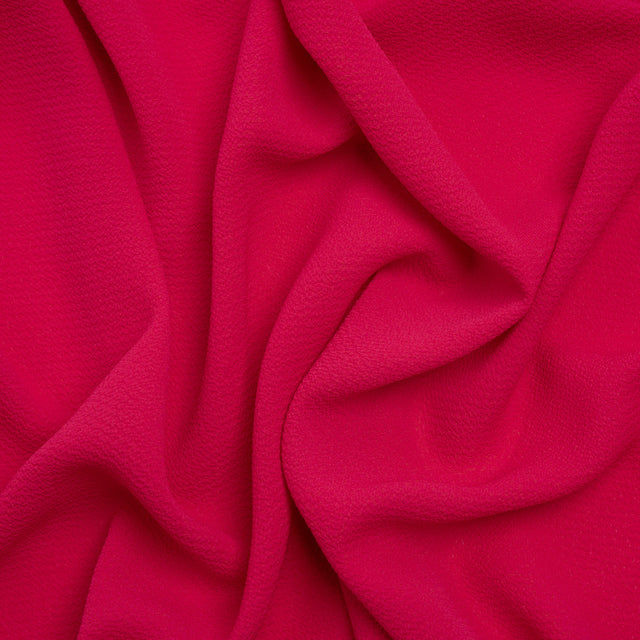 Stretch Polyester Crepe - Hot Pink - Designer Deadstock
