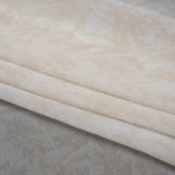 Polyester Chiffon Print - Light Beige and White Delicate Floral Silhouettes - Designer Deadstock