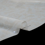 Polyester Chiffon Print - Light Beige and White Delicate Floral Silhouettes - Designer Deadstock