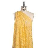 Nylon and Cotton Re-Embroidered Lace - Sunshine Yellow Floral - Designer Deadstock