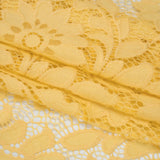 Nylon and Cotton Re-Embroidered Lace - Sunshine Yellow Floral - Designer Deadstock
