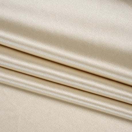 Satin-Faced Stretch Polyester Knit - Champagne Gold - Designer Deadstock