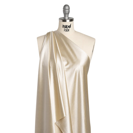 Satin-Faced Stretch Polyester Knit - Champagne Gold - Designer Deadstock