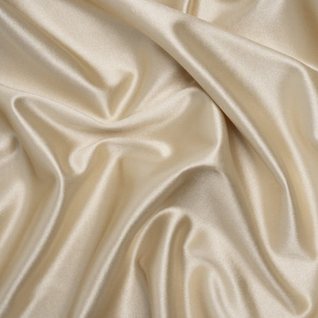Satin-Faced Stretch Polyester Knit - Champagne Gold - Designer Deadstock