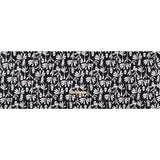 Polyester Satin Print - Black and White Carved Florals - Designer Deadstock
