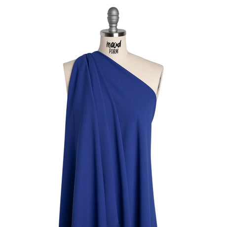 Stretch Polyester Crepe Double Knit - Cobalt Blue - Designer Deadstock