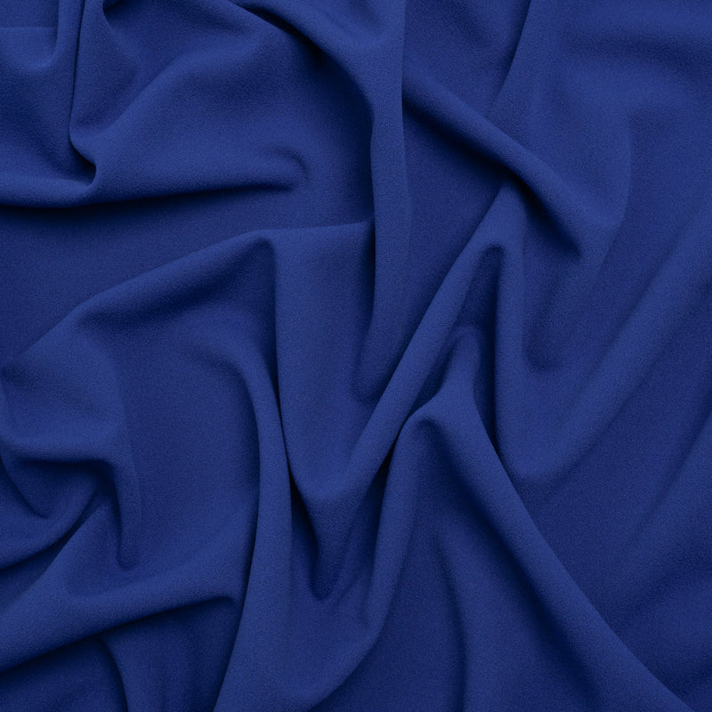 Stretch Polyester Crepe Double Knit - Cobalt Blue - Designer Deadstock