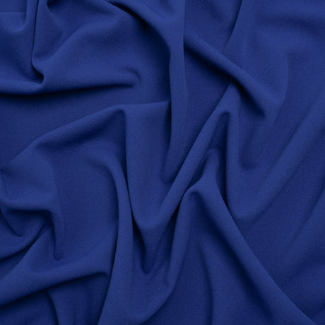 Stretch Polyester Crepe Double Knit - Cobalt Blue - Designer Deadstock