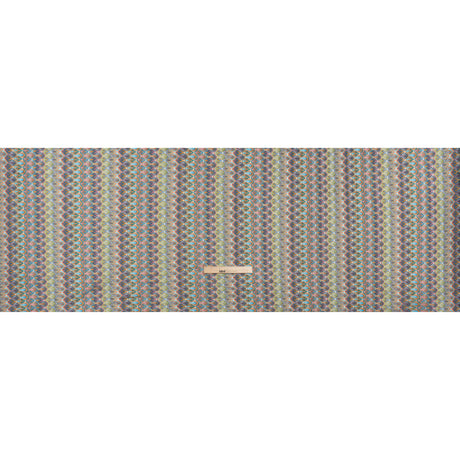 Polyester Knit Lace - Purple, Teal and Pink Feather Stripes - Designer Deadstock