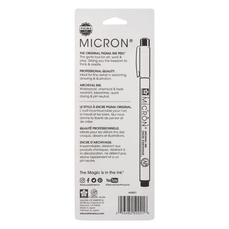 Sakura Pigma Micron Pen Set - Black, Size 03/.35mm - 3pc