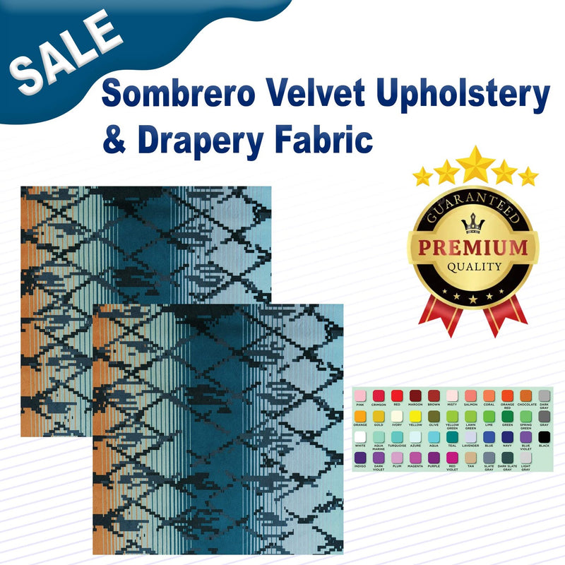1 Yard Sombrero Velvet Upholstery & Drapery Fabric Width: 55"