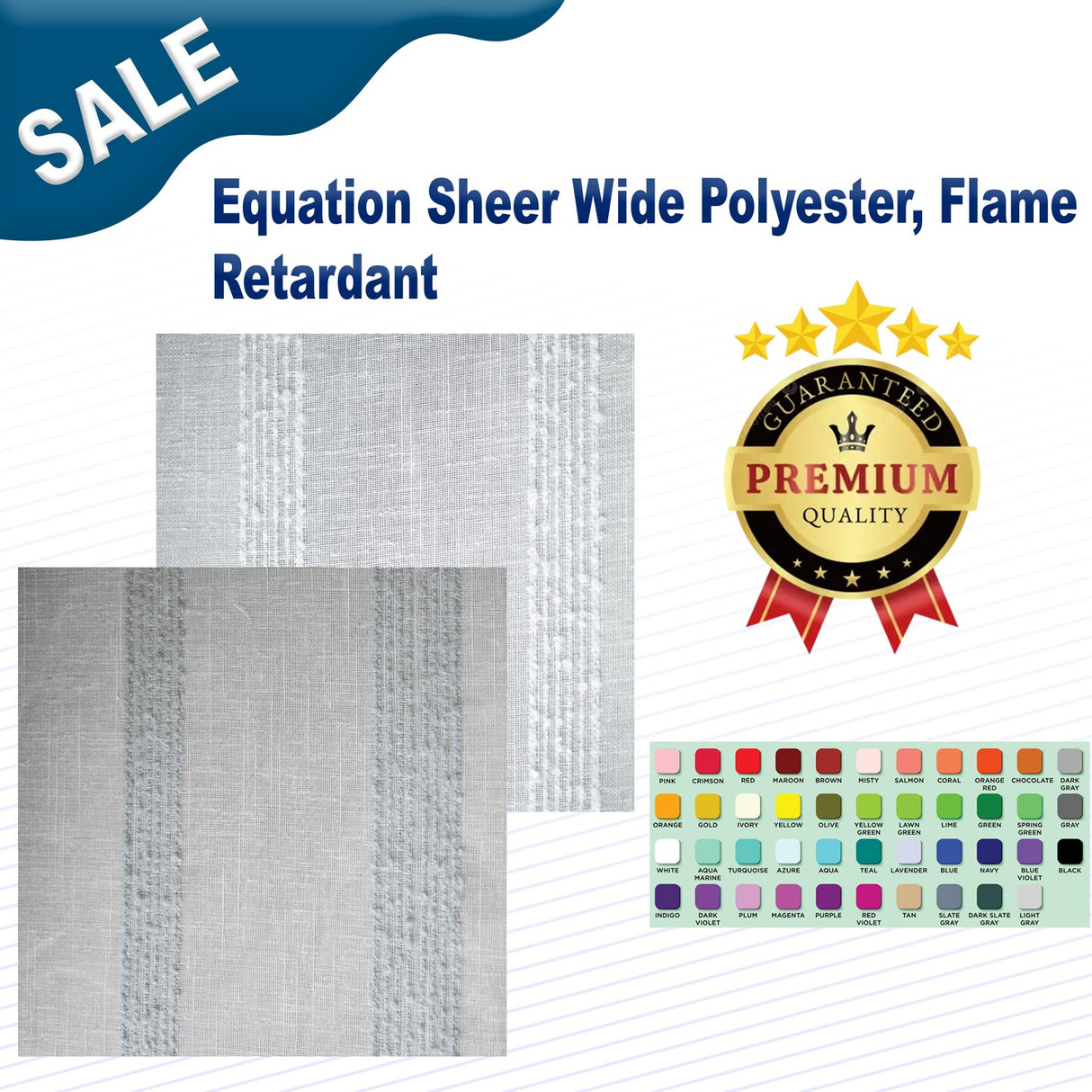 1 Yard Equation Sheer Wide Polyester Flame Retardant
