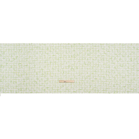 Tweedy Polyester Boucle - White and Lime Green Plaid - Deadstock