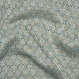 Metallic Wool Blend Tweed with Baby Sequins - Aqua, White and Gold - Deadstock