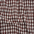 Boucle Tweed with Metallic Eyelash Fringe - White, Black and Red Plaid - Deadstock