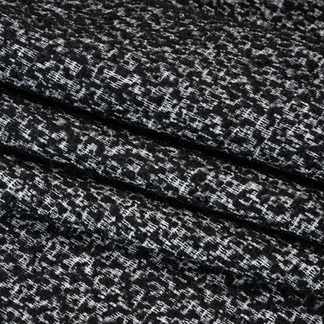 Tweedy Boucle - Black and White Abstract - Deadstock