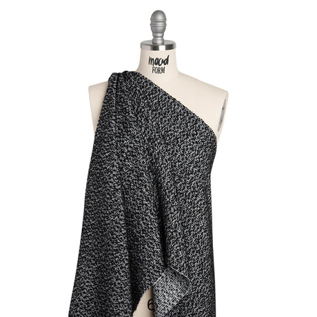 Tweedy Boucle - Black and White Abstract - Deadstock
