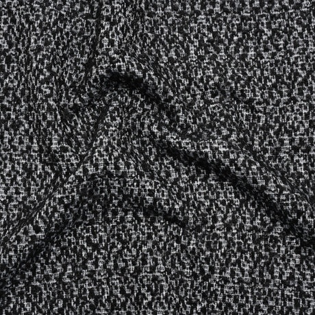 Tweedy Boucle - Black and White Abstract - Deadstock