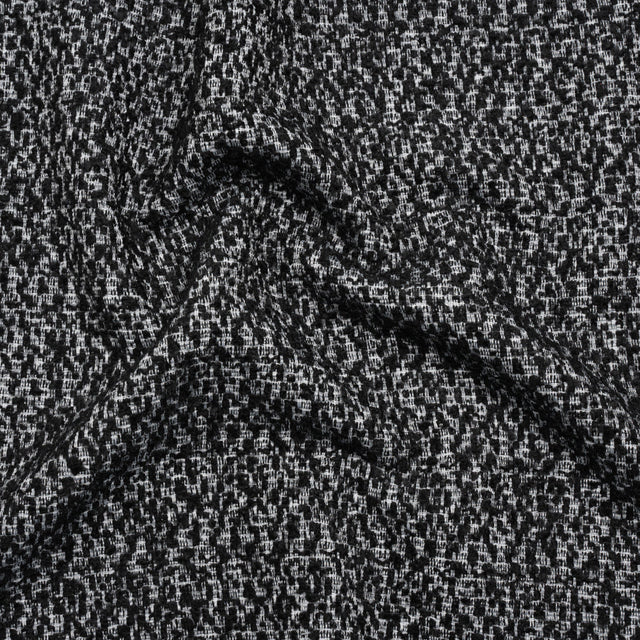 Tweedy Boucle - Black and White Abstract - Deadstock