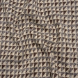 Heavy Polyester Woven with Short Fringe - Ivory and Brown Triangles - Deadstock