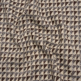 Heavy Polyester Woven with Short Fringe - Ivory and Brown Triangles - Deadstock