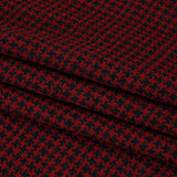Metallic Tweed - Red and Navy Houndstooth - Deadstock